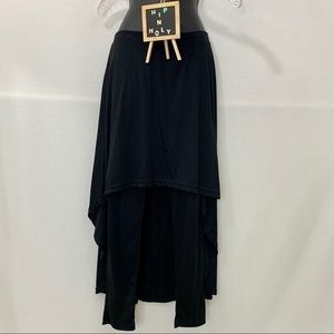 MAGID BLACK HIGH LOW SKIRT WITH BUILT IN LEGGINGS